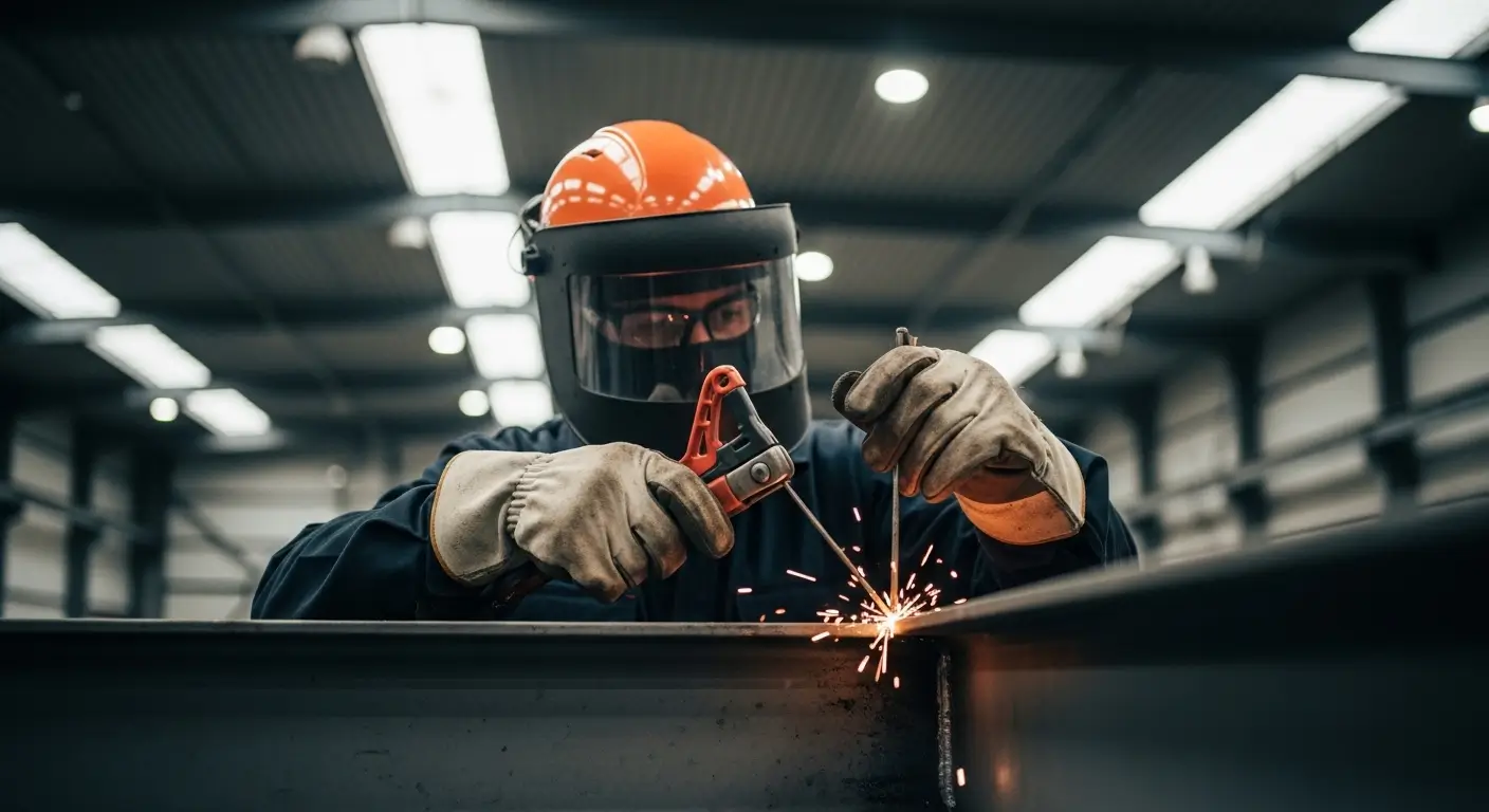 Manutenção estrutural em galpão industrial